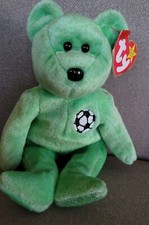 Ty Beanie Baby - 1998 Kicks - The Soccer Bear - with Tag Errors 98/99 Mint 