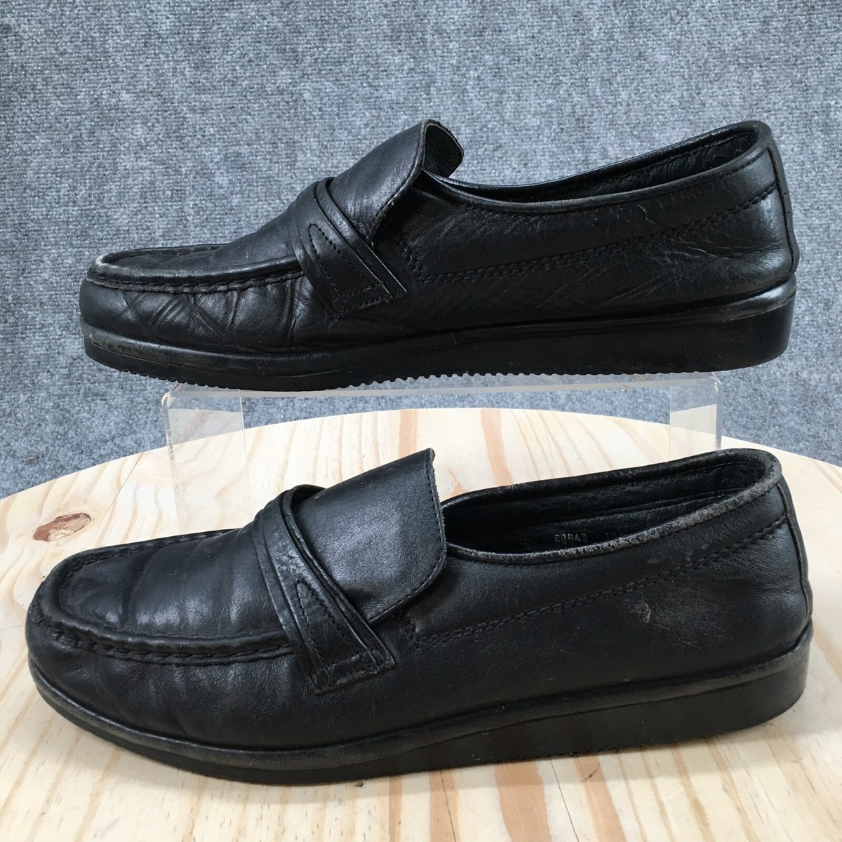 Florsheim Shoes Womens 10 D Moc Toe Loafers 60049 Black Leather
