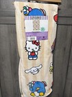 New Hello Kitty & Friends 50" x 70" Cream Plush Throw Blanket New On Hanger