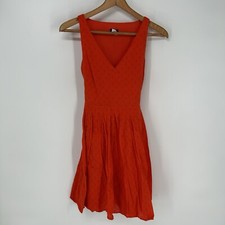 J Crew Dress Womens 0 Orange Tie Waist V Neck Sleeveless Mini Ruffle