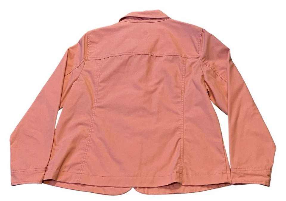 Chaqueta Koret para mujer rosa coral con cuello abotonado manga larga lisa pequeña L Foto 2 de 4
