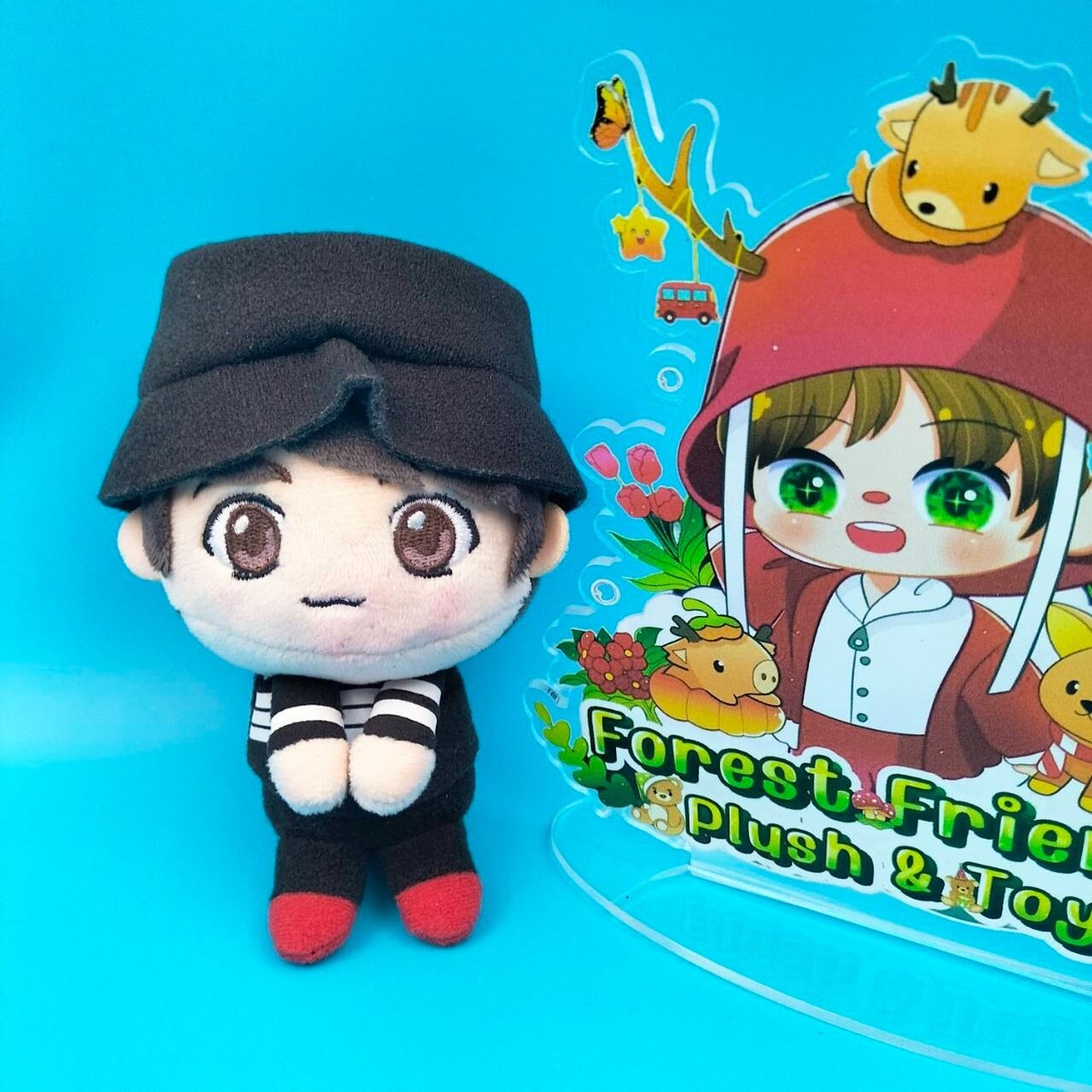 BTS Tiny Tan Jung Kook Sega Japan K Pop Anime Charm Plush Doll