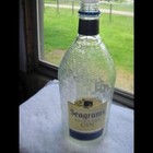 3 Empty Clear Iridescent Hatch Pattern Glass Seagram's Extra Dry Gin Bottles Big — photo 2