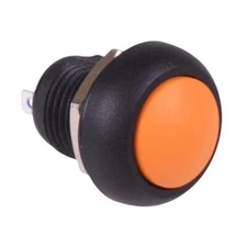 Orange Off-(On) Momentary 12mm Waterproof Push Button Switch IP65 SPST