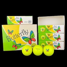VTG Butterfly PGA Women Golf Balls Box of 4 Packs of 3 Surlyn Yellow Ladies