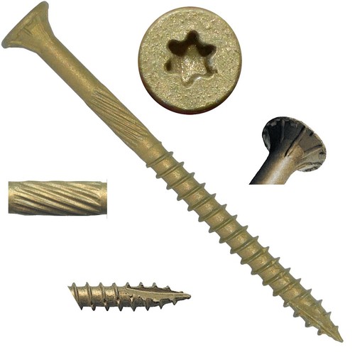 BRONZE STAR SCREWS: Exterior Torx/Star (ACQ) Coated Fence and Deck Wood Screws - Picture 82 of 115