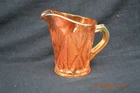 Sowerby European carnival glass Split Diamond creamer----marigold