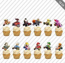 Mario Kart World Cupcake Topper Elige Favor Fiesta Cumpleaños Corredor Melocotón Super Bros