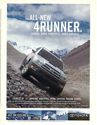 2003 Toyota 4Runner Off-Road More Powerful Capable Vtg Magazine Print ...