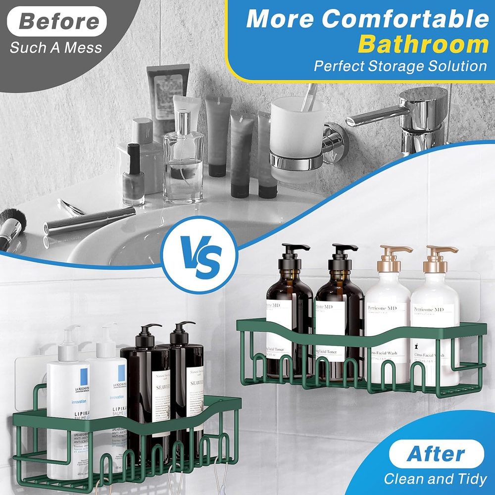 Shower Caddy 5 Pack,Adhesive Shower Organizer for Bathroom Storage&Home Decor&Ki