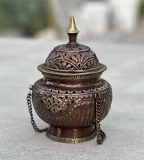 Tibetan Hanging incense burner , Cone Charcoal Incense Resin burner, Meditation