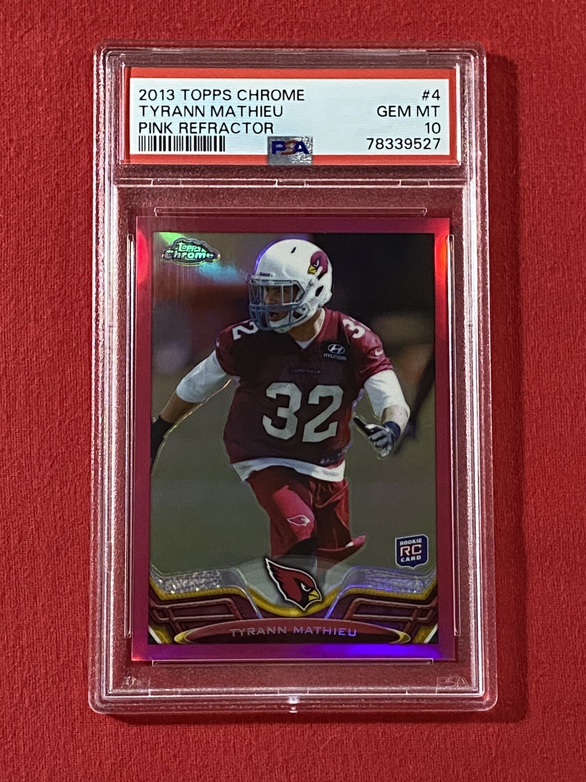 TYRANN MATHIEU RC 2013 Topps Chrome #4 Pink #/399 Refractor Rookie PSA 10 Saints