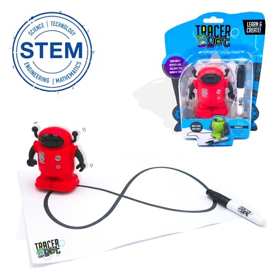 Tracerbot - Red. Mini Inductive Robot That Follows the Black Line You Draw