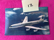 transportation AVIATION vintage POSTCARD airline 707 JET plane PAN AM