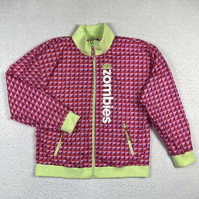 Flatbush Zombies Jacket Mens Medium Geo Print Windbreaker Dyed & Rose Again Coat