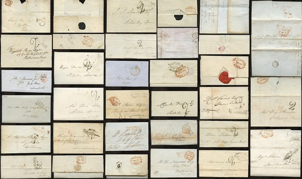 GB 1820-50 LUGAREÑOS DE LONDRES CASAS DE RECEPCIÓN DOS CENTAVOS etc. POSELLOS... PRECIO ÚNICO