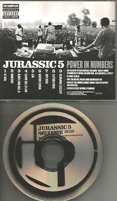 JURASSIC 5 five Power in Numbers Rare SAMPLER 9TX ADVNCE