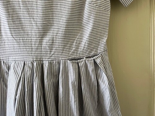 Toast ladies dress workwear blue and white cotton stripe size 8 - Picture 5 of 7
