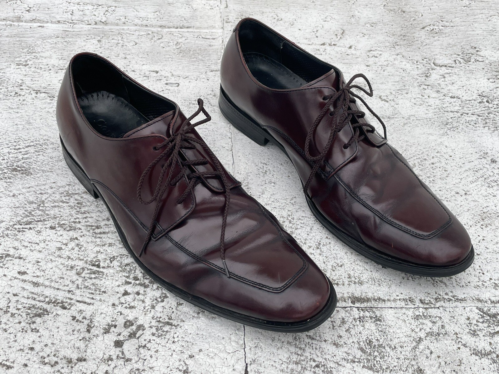 SAOLA Scarpe da uomo Cole Haan bordeaux vera pelle tomaia stringata suola Nikeair taglia 11M