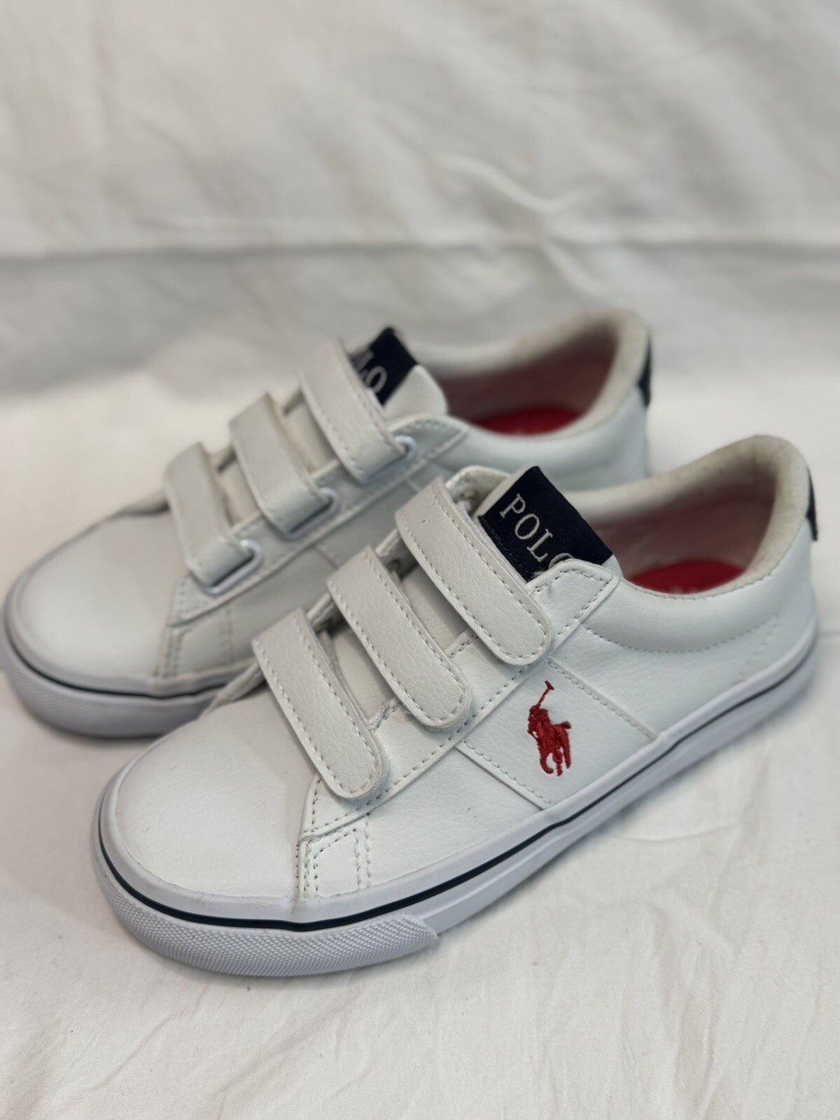 Polo Ralph Lauren Sayer EZ Unisex Bambini 13 Sneakers Bianco Blu Rosso Pony