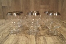 6x Cognacglas mit Silberrand Gläser Cognacschwenker