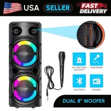 Audiobox Dual 8" Karaoke Party Speaker with Microphone - Bluetooth, FM, USB, TF