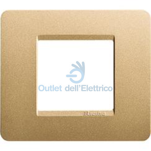 BTICINO MATIX PLACCA 2 POSTI/MODULI  SCATOLA TONDA GOLD AM4802GL
