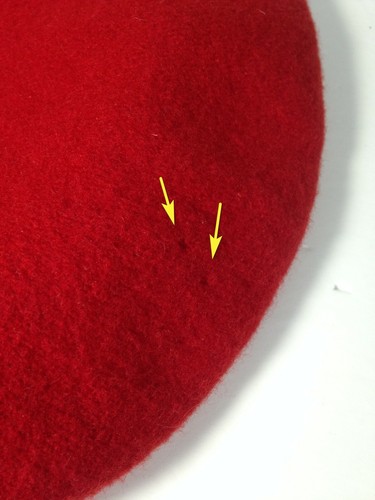 Boina de Cabra Pirineos Recuerdo Lana Rojo Sombrero Bordado Talla 10 - Imagen 6 de 8