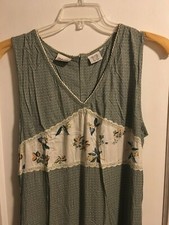 NEW W/ OUT TAGS * Style Works Bohemian Hippie Print Sage Multi Dress Size 14