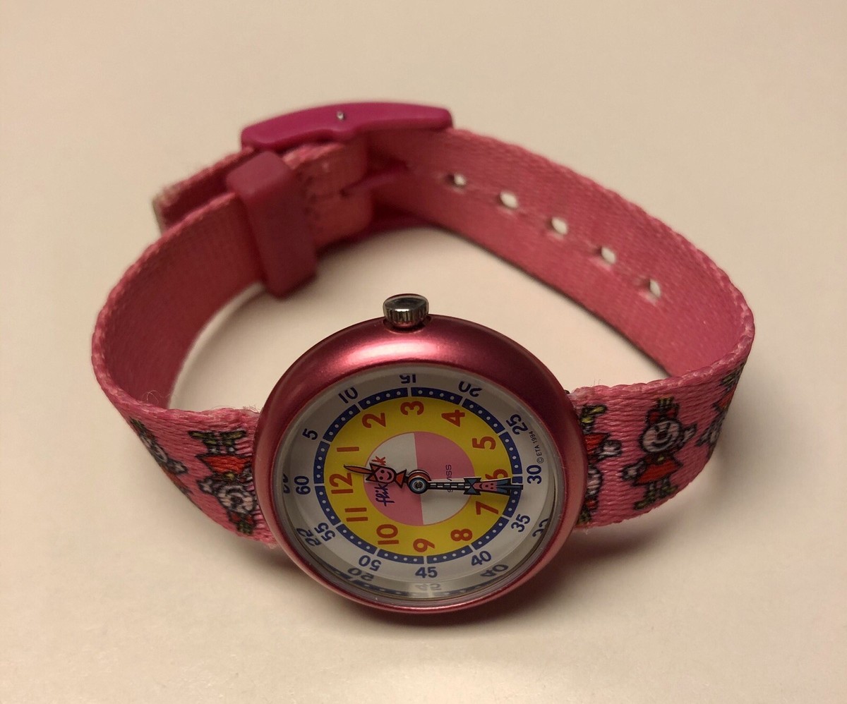 Montre Enfant Flik Flak 'Rose Soleil' Vintage - Fonctionnelle - Cadran Rose