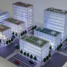 1/150 N Scale Model City Street View Scene Display Architectural Model