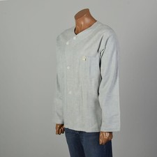 XXL 1940s VTG Light Blue Pajama Top by Jayson Soft Flannel WWII Era Loungewear