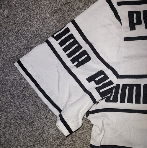 White Short Sleeve Shirt Meduim w/ Black Puma Letters - Picture 5 of 8