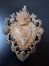 Votivgabe Votivherz mit Engel Flamme Krone