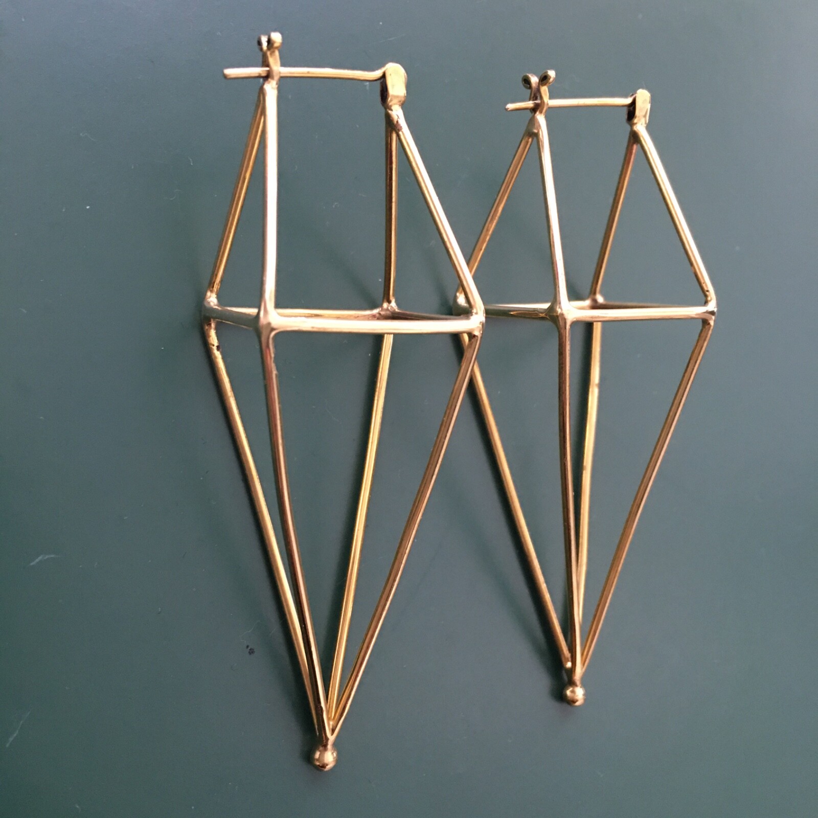 Brasstone Prism Statement Earrings - image 1