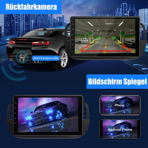 Für Fiat 500 2007-2015 Autoradio 9" DAB+ Android 13 Carplay GPS NAVI RDS 64G KAM - Bild 10 von 14