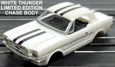 65 Ford Mustang White Pearl JL TJet SlotCar Chase BODY for AURORA autoworld DASH