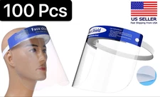 100 PCS Safety Full Face Shield Reusable Washable Protection Cover Face Mask LOT