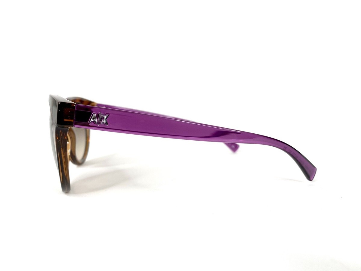Armani Exchange Tortoise & Purple Lucite Round Sunglasses  display picture 2
