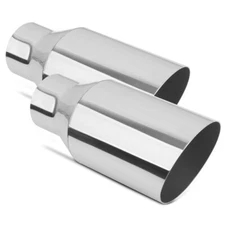 1set Stainless Steel Exhaust Tip 2.5" Inlet - 4" Outlet - 9" Long Weld-On Pipe