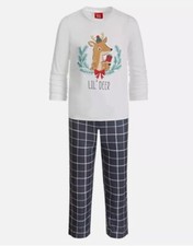 Family PJs Matching Kids Unisex Lil Deer Plaid Fleece Pajama Set Size 14/16 NWT