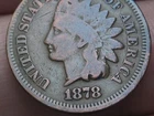 1878 Indian Head Cent Penny- Fine Details, Toned