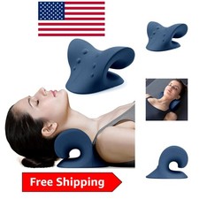 Cervical Spine Alignment Device - Hand Washable Neck Stretcher in Dark Blue