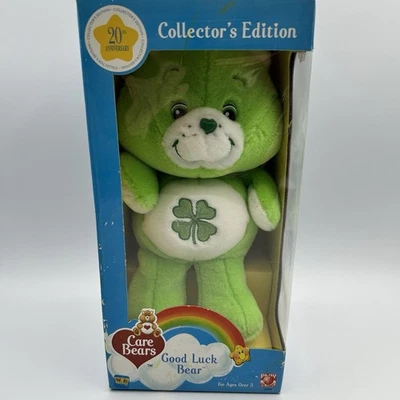 Play Along Care Bears 10" Good Luck Bear 20th Anniversary Collector Edition 2002 - Image 1 of 4
