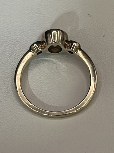 Vintage MCM 925 Sterling Silver Gold Wash Size 6.75 Ring With Citrine Gemstone - Picture 9 of 12
