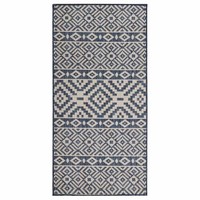 Outdoor-Teppich Flachgewebe 80X150 Cm Blau Gestreift