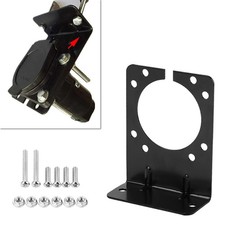 Black Metal Mounting Bracket Holder for 7 Pin Caravan Towing Trailer Connector