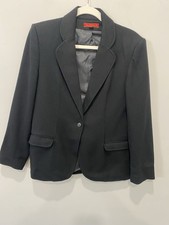 Vintage Halston Women s Black Wool Blazer Size 10 Quiet Luxury Classic Career