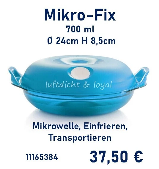 Tupperware Micro Fix 700ml Turquoise Microwave Dish Plate Freezing NEW