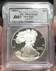 1986-S $1 American Silver Eagle ICG Proof PR70 DCAM AUSTIN HUTTO Black Label